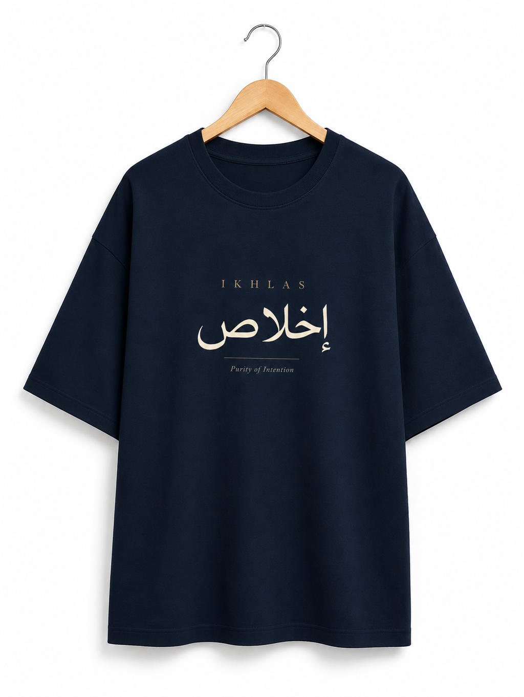 IKHLAS | Premium Oversized Cotton T-Shirt | Navy Blue