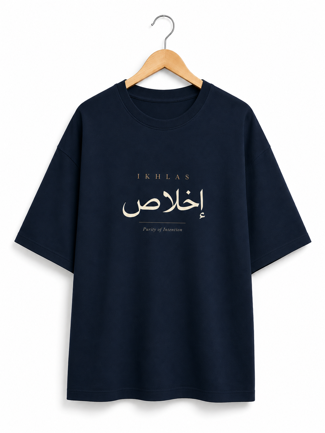 IKHLAS | Premium Oversized Cotton T-Shirt | Navy Blue