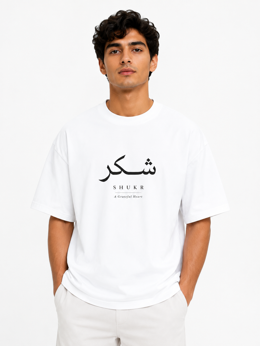 SHUKR | White — Premium Oversized Heavyweight Tee