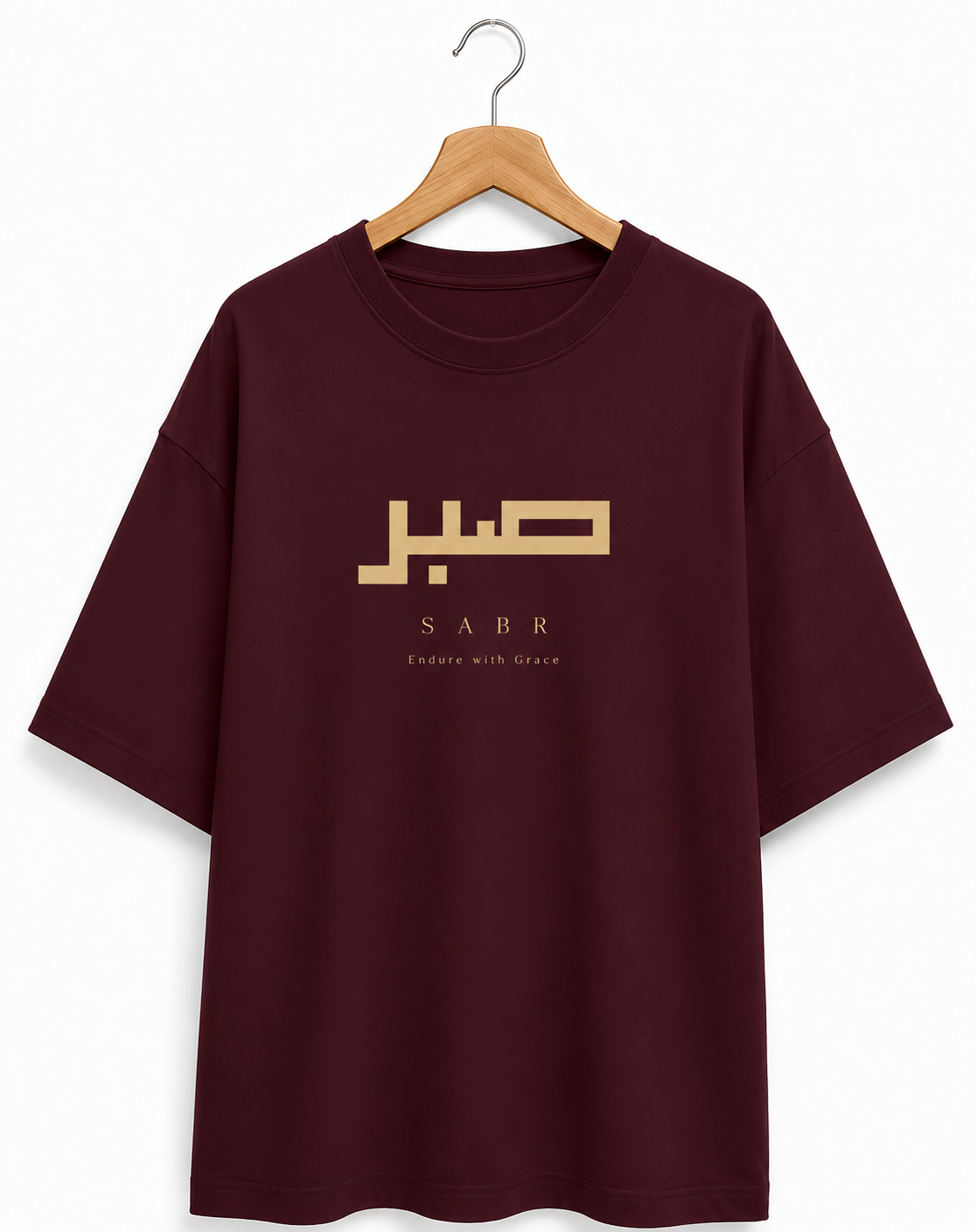 SABR | Premium Oversized Cotton T-Shirt | Maroon