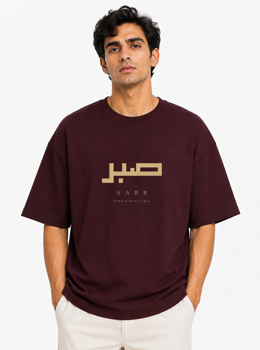 SABR | Premium Oversized Cotton T-Shirt | Maroon